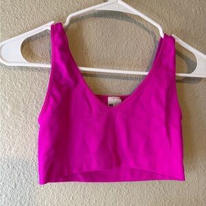 All in Motion Fuchsia V-Neck Top